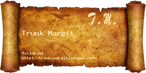 Trunk Margit névjegykártya